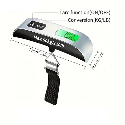 Luggage Weight Scale, Luggage Scale Electronic Digital Scale Equipped with Temperature Sensor Portable Handheld Travel Suitcase Bag Hanging Scale,for Travel