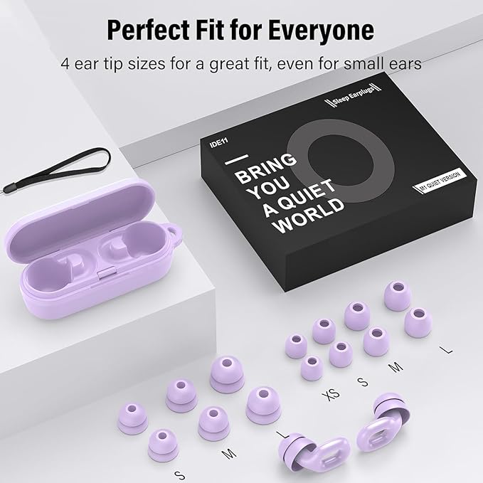 Ear Plugs for Sleeping 35dB Noise Cancelling Silicone Earplugs Single and Double Layer Tips for Side Sleepers Reusable Travel Work Study