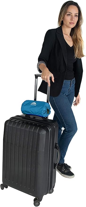 BlueHills Premium Soft Ultra Compact Travel Blanket Value Pack Set of 2 - Airplane Traveling Essentials Flight Blanket Throw in a Portable Bag Car Plane Travel Gift Black and Peacock T
