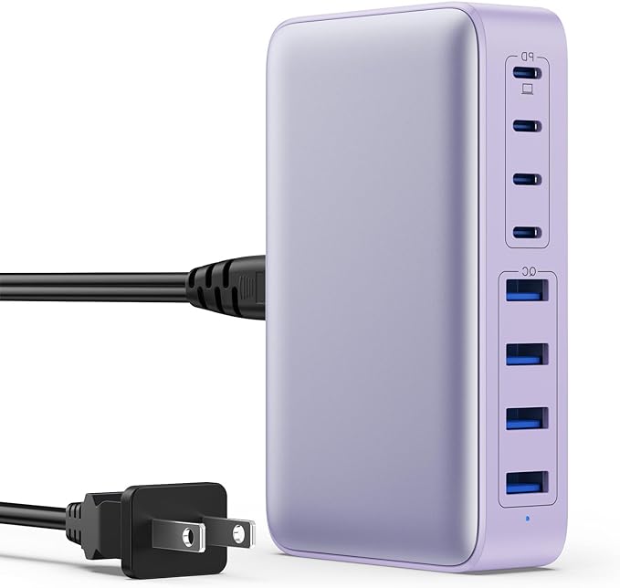 USB C Charger 200W USB C Charger Block,Upgraded GaN III 8-Port Fast Charging Station Hub,PD 65W Laptop Charging Adapter Compatible with MacBook Pro/Air,DELL,Steam Deck,iPhone 16/15/14,Galaxy S23/22