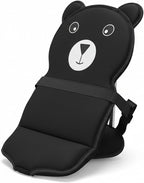 Cartoon Bear Kids Suitcase Seat with Safety Strap, Toddler Travel Essential, Luggage Seat for Family Travel, Comfortable Ride for Kids, Black