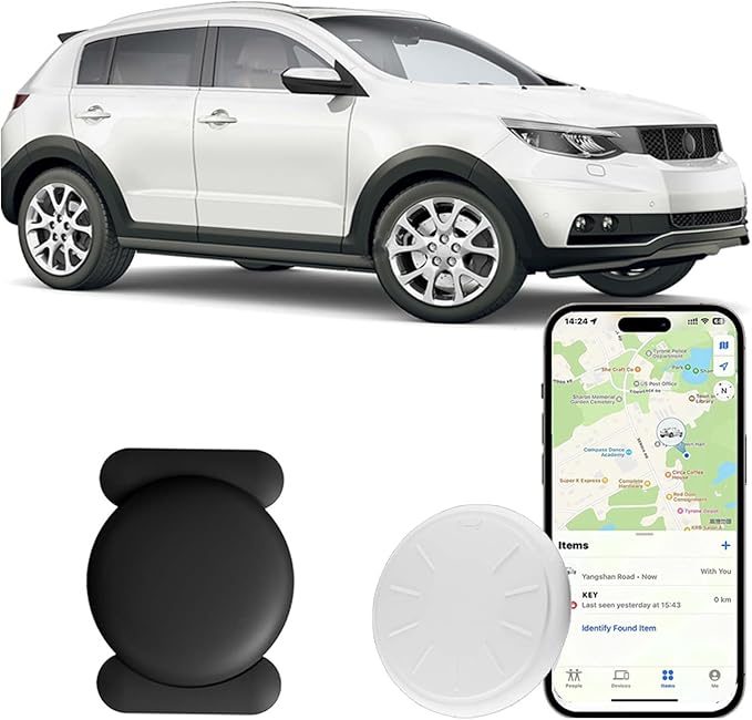 GPS Tracker for Vehicles, 1PCS Real Time Car Tracker Device Hidden Work with Find My (iOS Only), Mini Magnetic Tracker Device for Vehicles Cars Dogs Kids, No Monthly Fee, Waterproof GPS Tracker