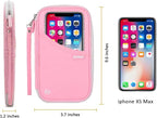 defway Passport Holder Travel Wallet - Family Passport Holder of 4, RFID Blocking Passport Wallet for Men Women, Travel Essentials for Flying (Pink)