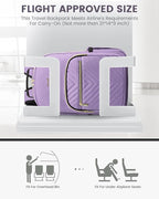 LOVEVOOK Laptop Backpack for Women, Travel Computer Work Bags with 17-inch Laptop Compartment, College School Student Bag Teen Backpacks For Girls, Outdoor Carry On Backpack Purse, Purple