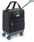 Handy Sandy Haul-It Foldable Rolling Tote – Patented Heavy-Duty Utility Bag with 8 Spinner Wheels, – Reusable Grocery Cart, Laundry Carrier, Travel Tote, Commuter Bag for Shopping & More- Green