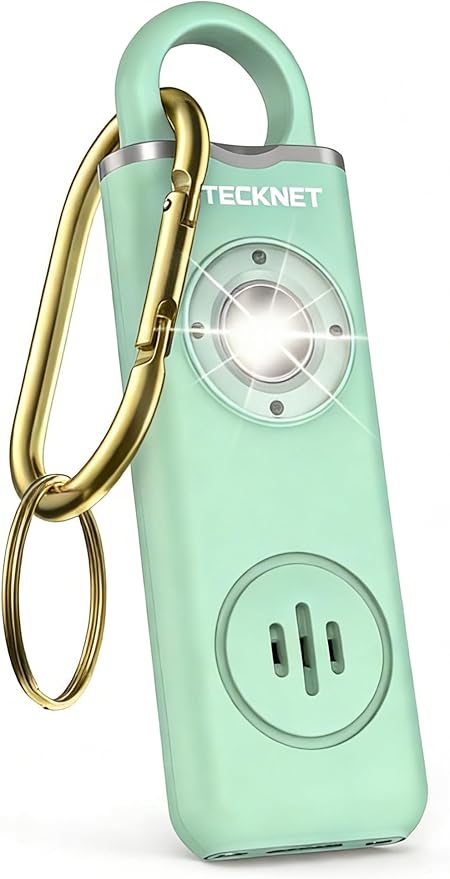 TECKNET Rechargeable Personal Safety Alarm for Women, 130dB Self Defense Keychain Alarm with SOS Strobe Light, Low Battery Notice, Personal Alarm Loud Siren Safety Keychain for Girls Kids Elderly