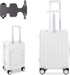 Apelila 20" Ride-On Suitcase with Seat, Double Handle Carry On Luggage with Mesh Pocket & Side Hooks, Hard Shell Spinner Wheels, TSA Lock & Seat Belt