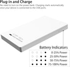 Dual USB Output Super Slim Power Bank Ultra Thin, 3000mAh Portable Charger Mini External Phone Battery Pack Small Dual Outlet, Emergency Phone Power Backup (White)