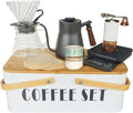 SOTECH Pour Over Coffee Maker Set Coffee Kettle Scale Server Dripping Cup Bean Grinder Filter Paper Ceramic Cup ALL in 1 Great Portable Metal Box for Traveling Excellent Coffee Gift