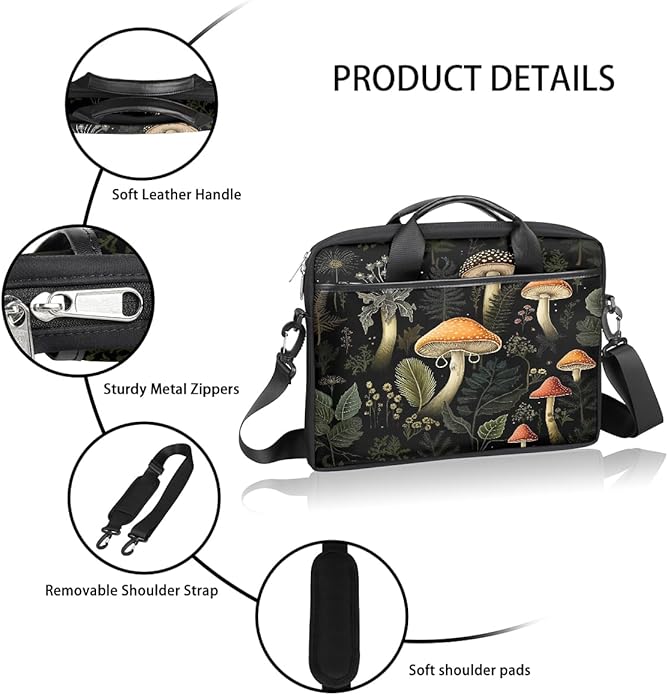 Laptop Shoulder Bag for Women Men, Waterproof Computer Case Messenger Bag Briefcase for Business Office Travel