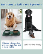 Collapsible Portable 2-in-1 Dog Bowl, Travel Dog Bowl Integrated, Silicone Foldable Expandable Food Water Bowl with Carabiner - Anti-Spill and Anti-Skid - for Camping/Traveling LPFLASAT (Dark Green)