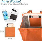 iknoe Insulated Lunch Bag for Women & Adults, 9L Foldable Wide-Open Cooler Bag with Pockets, Leakproof & Portable, for Picnic, Office, Beach(Orange)