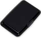 Mayski Credit Card Holder, RFID Blocking, Aluminum Alloy Hard Case, Small Mini Business Metal Wallet for Women Men, Black