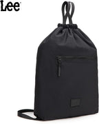 Lee Drawstring Backpack Bag Lightweight Small Gym Swim Beach Bag Water Resistant Sports Sackpack for Men Women, LEE48-002BK