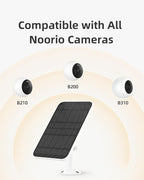 Noorio 3W Solar Panel for Security Camera Outdoor Wireless, Compatible with Outside Battery Camera B200 & B200-SE Series - Solar Camera Charger with 10ft Cable, IP 65 Waterproof, 360° Rotation
