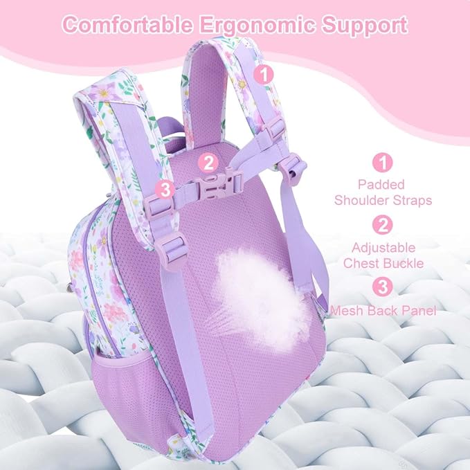 RHCPFOVR Kids Backpack for Girls - Girls Backpack 3-8 Ages Butterfly for Kids 15 Inch School Bookbag for Kindergarten Elementary School Bookbag for Girl 1st 2nd Grade