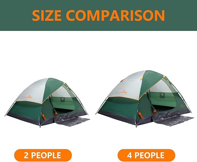 ASFANES Sundome Camping Tent with Rainfly, 2/4/6/10 Person Tent Sets Up in 10 Mins, Weatherproof Shelter for Camping, Festivals, Backyard, Sleepovers, & More