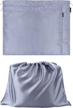 2 Pack Dust Bags for Handbags Silk Dust Cover Bag for Handbags Purses Shoes, Dustproof Drawstring Bag Travel Storage Pouch (Grey)