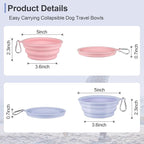 Kytely Collapsible Dog Bowls for Travel, 2Pack Dog Portable Water Bowl, Foldable Pet Food Bowl with Clasp, Pet Cat Feeding Cup Dish for Traveling, Walking, Hiking