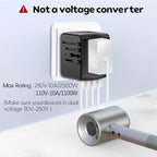 JMFONE Universal Travel Plug Adapter 5 in 1 Charger, European Travel Plug Adapter 2xUSB-A and 2xUSB C Wall Charger with Worldwide AC Outlet,International Power Adapter for Europe USA UK AUS Asia