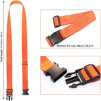 2Pack Luggage Straps Add Bag Luggages Straps to Connect Two Suitcases, Adjustable Luggage Belt Connector for Carry On, Travel Attachment Accessories for Connect Your 3 Luggages, Orange