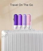 Quatish Travel Bottles for Toiletries, Original Patented Leak Proof Travel Size Containers, 3 oz Tsa Approved Silicone Shampoo and Conditioner Bottles, 4 Pack,，Purple