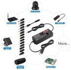 SHNITPWR Power Supply Adjustable DC 12V 11V 10V 8V 9V 6V 5V 3.5V Universal AC Adapter Multi-Voltage AC/DC Adapter 3.5V~12V 12A 144W DC Power Adapter 100V~240V AC to DC Variable Power Converter 14 Tips