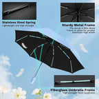 YINBAOGE Compact Travel Umbrella, Automatic Folding Windproof 8 Ribs, Lightweight Small Portable Parasol for Rain & Sun with UV Protection, Fits Car, Backpack, Purse, Men & Women