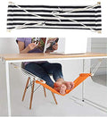 Home-organizer Tech Portable Adjustable Foot Hammock for Corner Desk Office Foot Rest Mini Under Desk Foot Rest Hammock for Home, Office, Airplane, Travel, Study and Relaxing (Black White Strip)