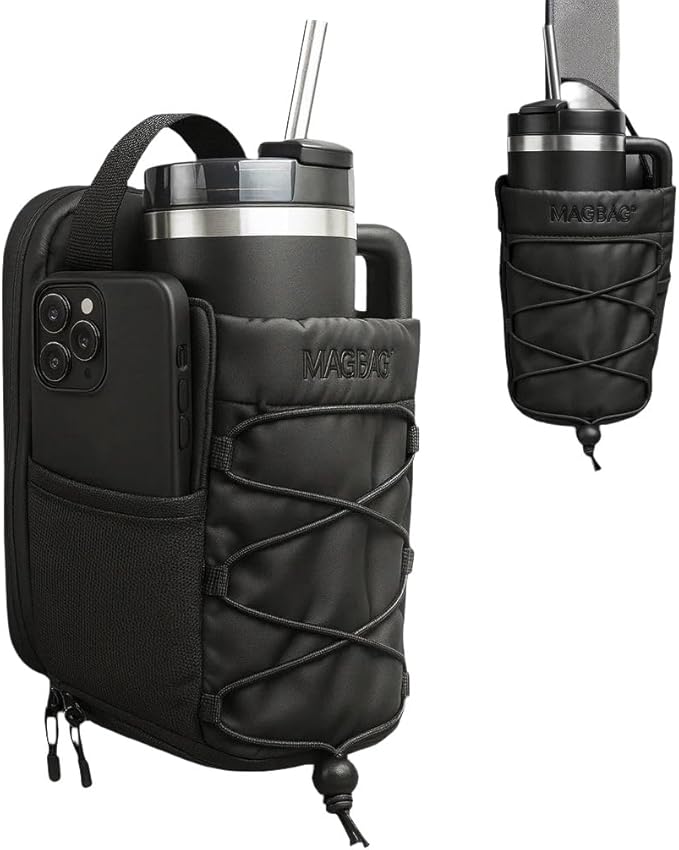 MAGBAG™ Magnetic Gym Bag for Men & Women – Strong Magnet Water Bottle Holder Sling with Phone Pocket, Water-Resistant Crossbody Tote for Gym, Travel & Workouts – Fits 20–40oz Bottles
