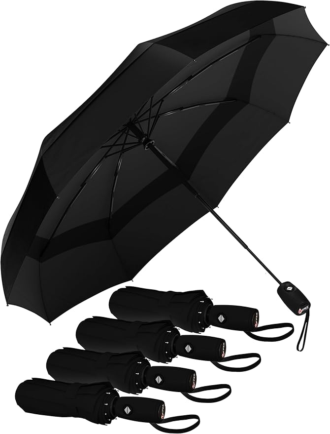 Repel Windproof Travel Umbrella - Compact & Withstands Winds up to 100MPH , Strongest Premium Auto Folding Umbrella for Rain and Sun - Durable, Light & Portable for Women & Men , Fits Backpack & Cars