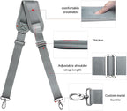 59 Inch Shoulder Straps, Soft with Ultra-Thick Fixed Shoulder Pad, Two Way Independently Adjustable Buckle Replacement Straps for Laptop Bag Messenger Bag Tool Bag Luggage,Gray