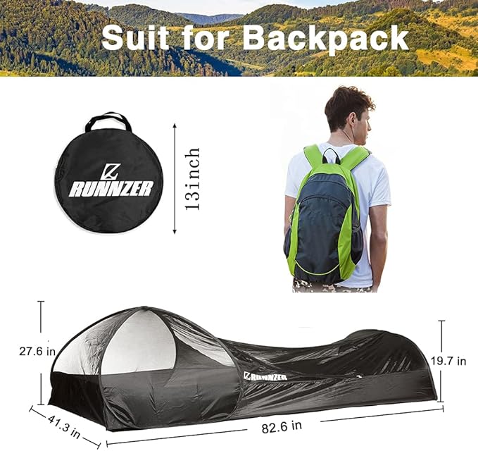 L RUNNZER Single Person Pop Up Tent, 1 Person Mosquito Net Tent