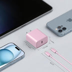 MYBEER iPhone 17 16 15 Charger Fast Charging, [ETL Certified] 2 Pack 10FT USB C Charger Cable with 20W Type C Fast Charging Block for iPhone 17/17 Pro/17 Pro Max/16/16 Pro/16 Pro max/16 Plus/15（Pink）