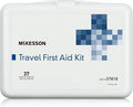 McKesson First Aid Kit - Travel Ready Portable Emergency Supplies for Minor Wound Care - Adhesive Bandages, Gauze Pads, Antiseptic Wipes, Burn Cream - Ideal for Travel, Car & On-The-Go - 37 Pieces