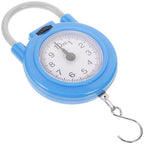 Operitacx Portable Travel Luggage Scale with Hook, Mechanical Hanging Spring Dial Weight Scale, High Accuracy Handheld Suitcase Weighing Tool for Travel and Postal Use, Blue
