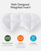 Sivio Weighted Eye Mask for Women & Men, Heatable and Freezable Weighted Eye Pillow with Silica Beads & Adjustable Strap, Soft Breathable Cotton Eye Cover for Sleeping Faster and Better, Black