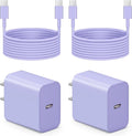 iPhone 17 16 15 Charger Fast Charging 6FT - 20W USB C Charger Block with 6FT Type C to C Cable Compatible with iPhone 17/17 Pro/17 Pro Max/Air/16/16e/15, iPad Pro, iPad Air (Purple)