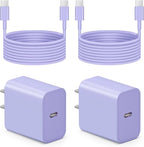 iPhone 17 16 15 Charger Fast Charging 6FT - 20W USB C Charger Block with 6FT Type C to C Cable Compatible with iPhone 17/17 Pro/17 Pro Max/Air/16/16e/15, iPad Pro, iPad Air (Purple)