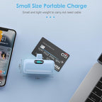 Small Portable Charger for iPhone,Upgraded 5000mAh PD Fast Charging Power Bank,Mini Plug-in Battery Pack Backup Charger Compatible with iPhone 14/14 Pro Max/13/13 Pro/12 Pro/11/XS/XR/X/8/7-Light Blue