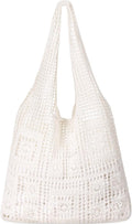 WantGor Crochet Bags, Beach Mesh Tote Bag Womens Shoulder Shopping Handbag Casual Travel Totes Bag Foldable Hobo Bags