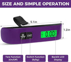 BAGAIL Digital Luggage Scale, 110lbs Hanging Baggage Scale with Backlit LCD Display, Portable Suitcase Weighing Scale, Travel Luggage Weight Scale with Hook, Strong Straps for Travelers