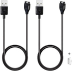 Charger for Garmin Vivoactive 6 5 4 4S 3, Replacement Charging Cable Cord Plus a White Silicone Charger Port Anti Dust Plug for Garmin Vivoactive Smart Watch (2Pack)