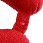 Wolf Essentials Adult Cozy Soft Microfiber Neck Pillow for Travel – Compact, Machine Washable - Perfect for Airplane, Car, or Home Use - Filled and Finished in The USA – Red