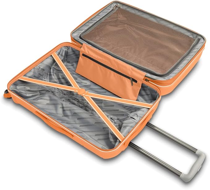 American Tourister Stratum 2.0 Hardside Expandable Luggage with Spinners, Papaya, 2PC SET (Carry-on/Medium)