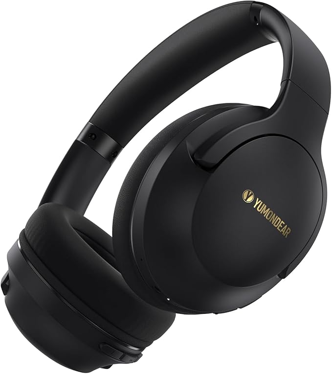 YUMONDEAR Bluetooth Headphones Over Ear, 80 Hrs Playtime Wireless Headphones with ENC Mic, Deep Bass EQ, Foldable Comfort for Travel, Gym & Commuting, Stocking Stuffers