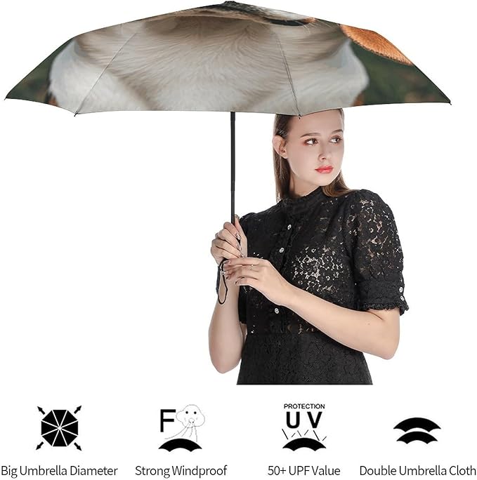 Cowboy Black Hat Western Boots Umbrellas for Rain Portable Travel Umbrellas Lightweight Automatic Windproof Folding Umbrella Compact Outdoor Beach Umbrella for Women, Men