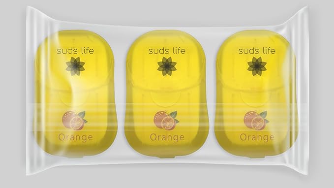SudsLife Paper Soap Sheets (150 sheets) Pack of 3 (Pack of 3, Orange)