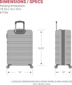 SwissGear 7366 Hardside Expandable Luggage with Spinner Wheels, Black, Carry-On 19-Inch