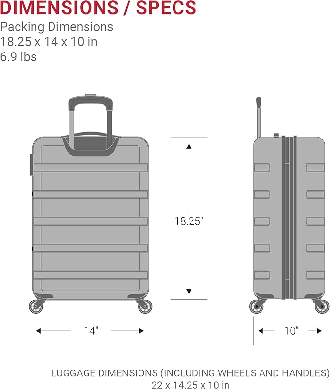 SwissGear 7366 Signature Hardside Expandable Luggage with Spinner Wheels, TSA Lock, Cup-Holder, White, Carry-On 19-Inch